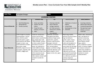 Weekly Lesson Plan - Cross-curricular Four-Year-Olds Sample Unit 9 Weekly Plan - Louisiana, Page 5