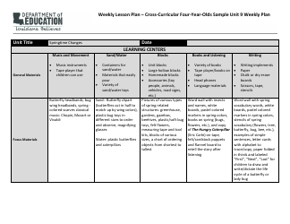 Weekly Lesson Plan - Cross-curricular Four-Year-Olds Sample Unit 9 Weekly Plan - Louisiana, Page 6