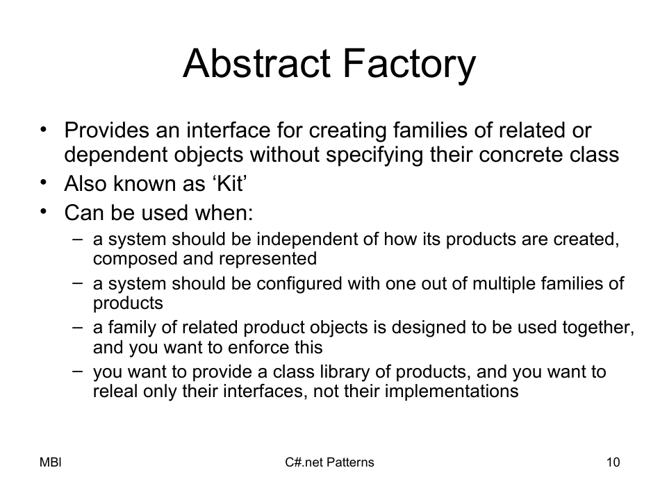 C# Patterns Cheat Sheet, Page 10