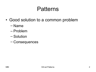 C# Patterns Cheat Sheet, Page 2