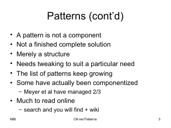 C# Patterns Cheat Sheet, Page 3