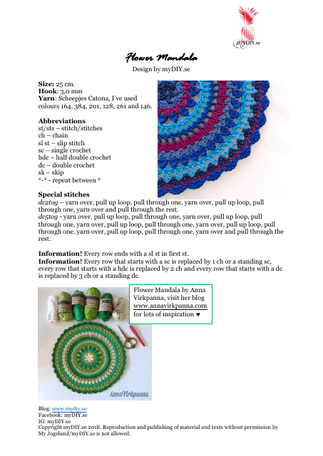Flower Mandala Tablecloth Crochet Pattern - Preview