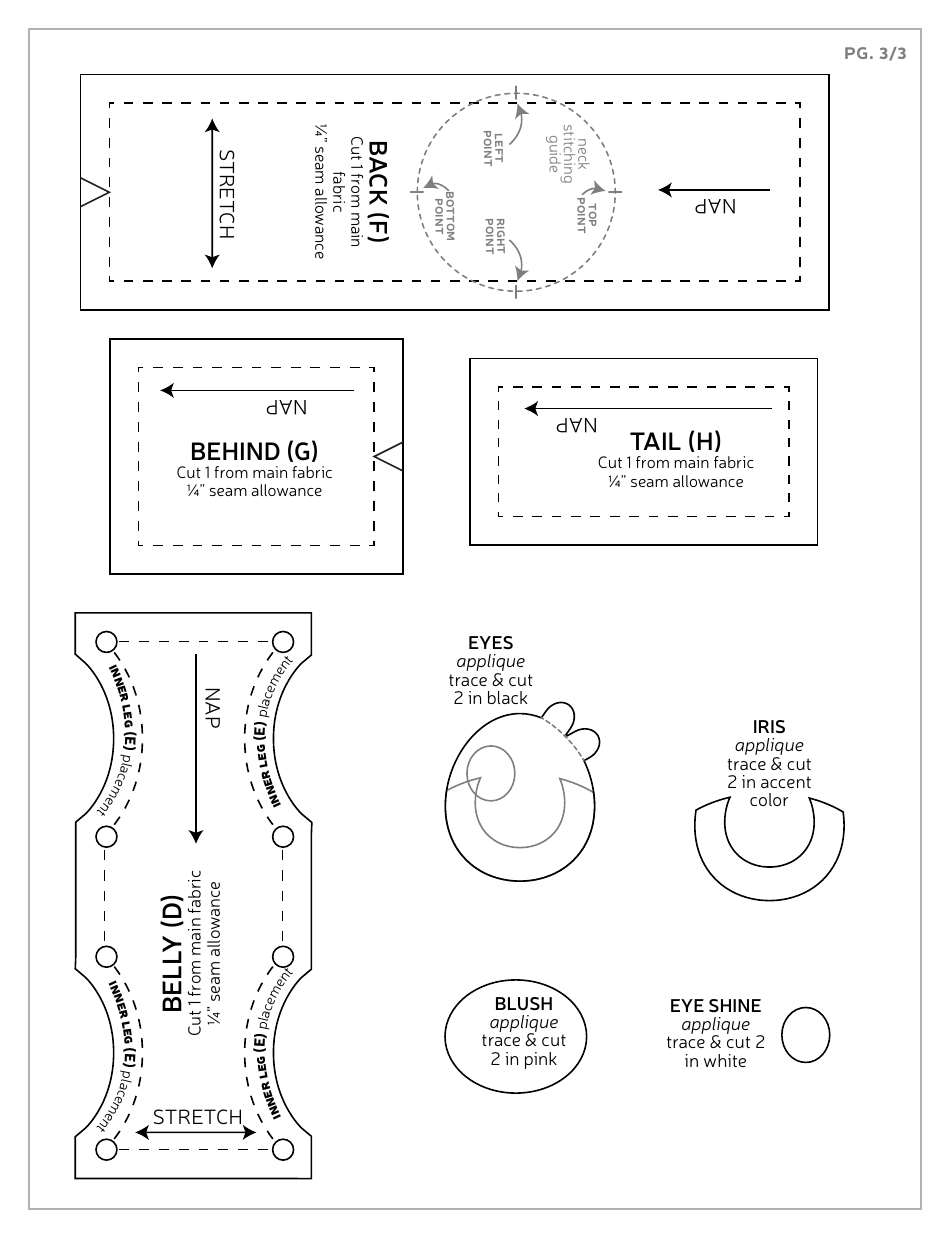 Elephant Plush Sewing Templates - Choly Knight, Page 24