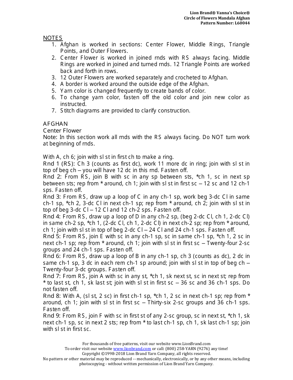 Circle of Flowers Mandala Afghan Crochet Pattern - Lion Brand Yarn Company, Page 3