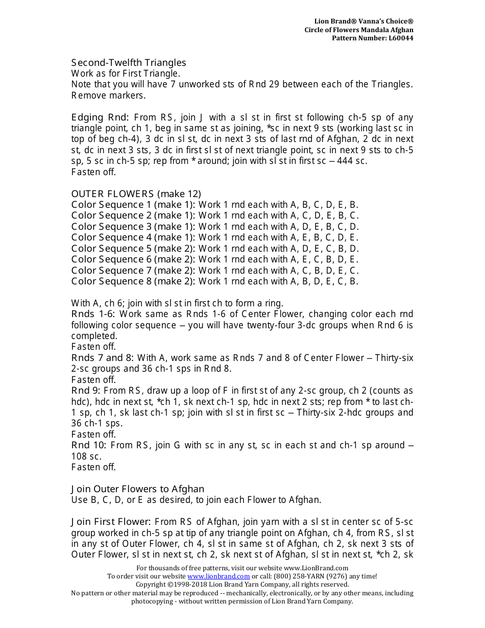 Circle of Flowers Mandala Afghan Crochet Pattern - Lion Brand Yarn Company, Page 6