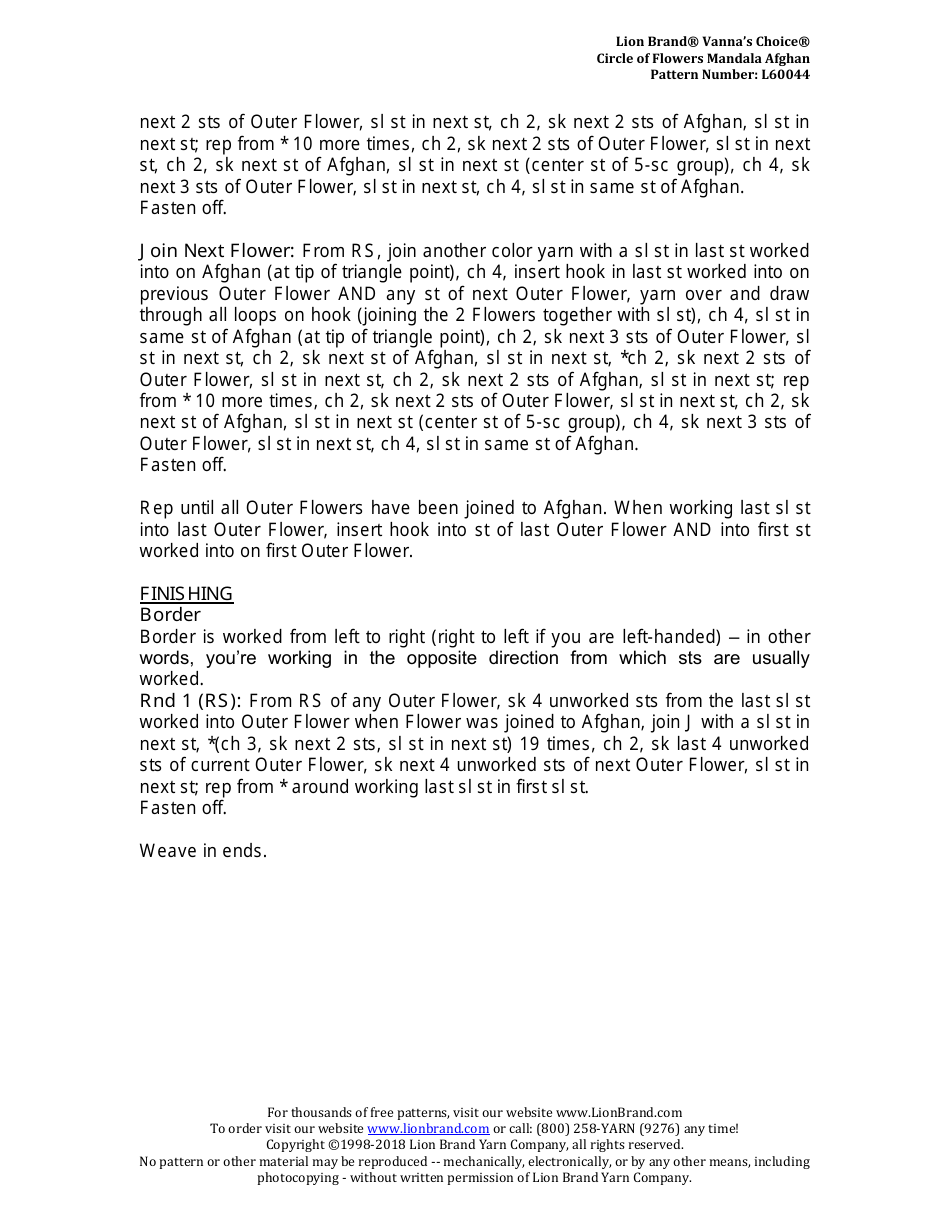 Circle of Flowers Mandala Afghan Crochet Pattern - Lion Brand Yarn Company, Page 7