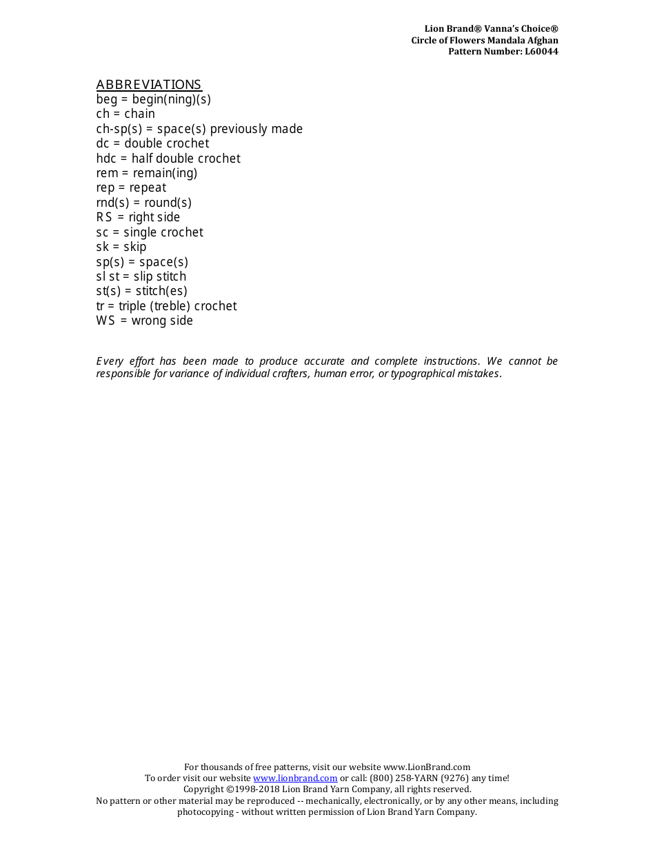 Circle of Flowers Mandala Afghan Crochet Pattern - Lion Brand Yarn Company, Page 8