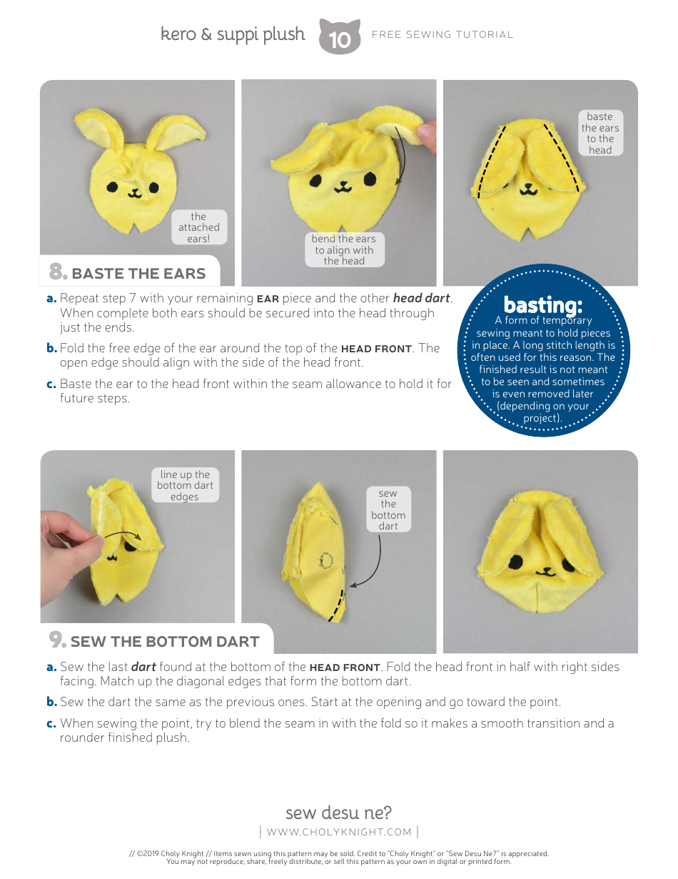 Keroberos  Spinel Sun Plush Toy Sewing Templates - Choly Knight, Page 10