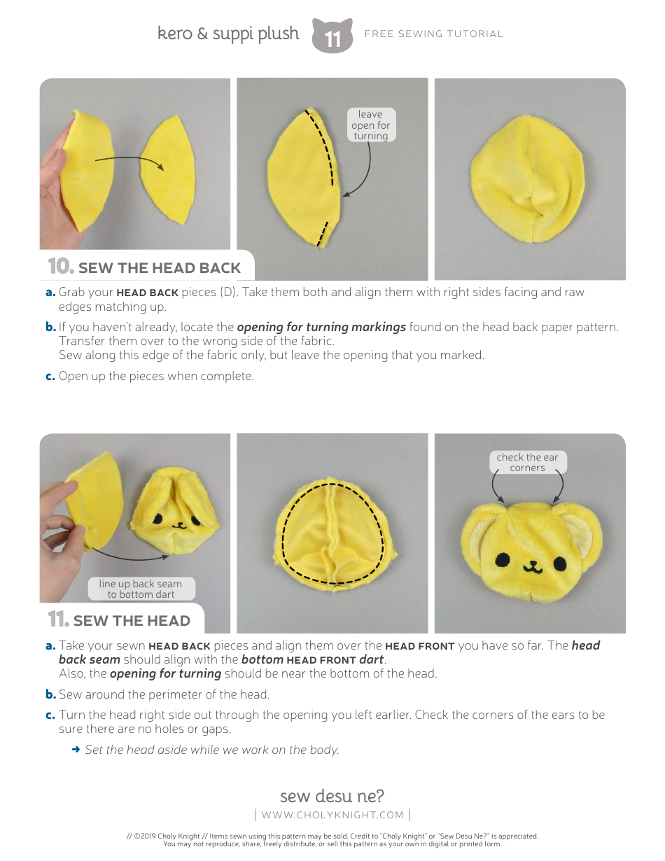 Keroberos  Spinel Sun Plush Toy Sewing Templates - Choly Knight, Page 11