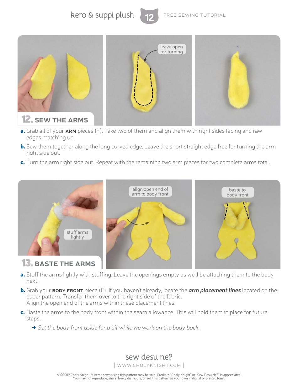 Keroberos  Spinel Sun Plush Toy Sewing Templates - Choly Knight, Page 12