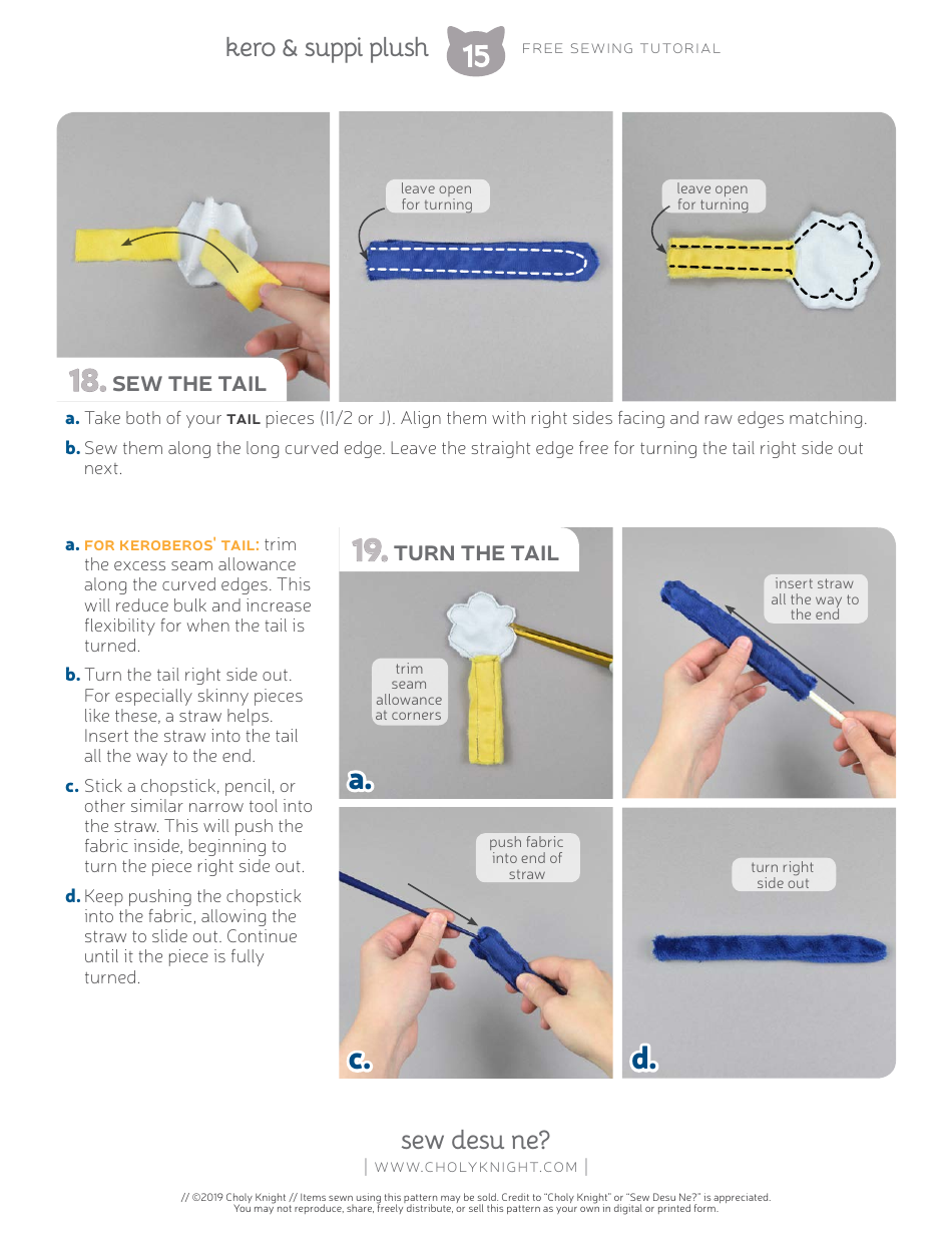 Keroberos  Spinel Sun Plush Toy Sewing Templates - Choly Knight, Page 15