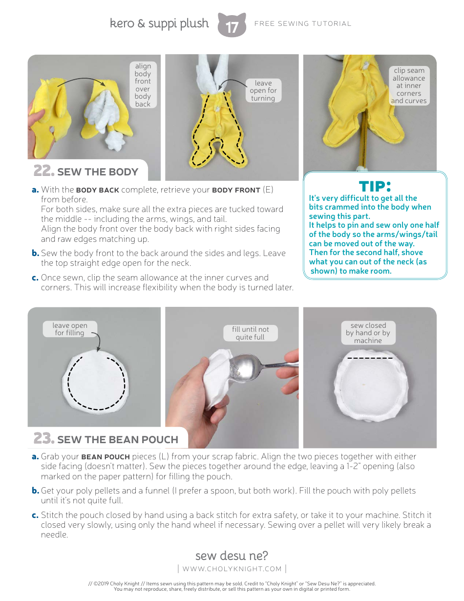 Keroberos  Spinel Sun Plush Toy Sewing Templates - Choly Knight, Page 17