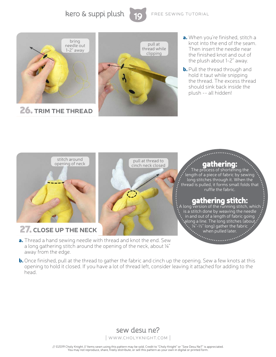 Keroberos  Spinel Sun Plush Toy Sewing Templates - Choly Knight, Page 19