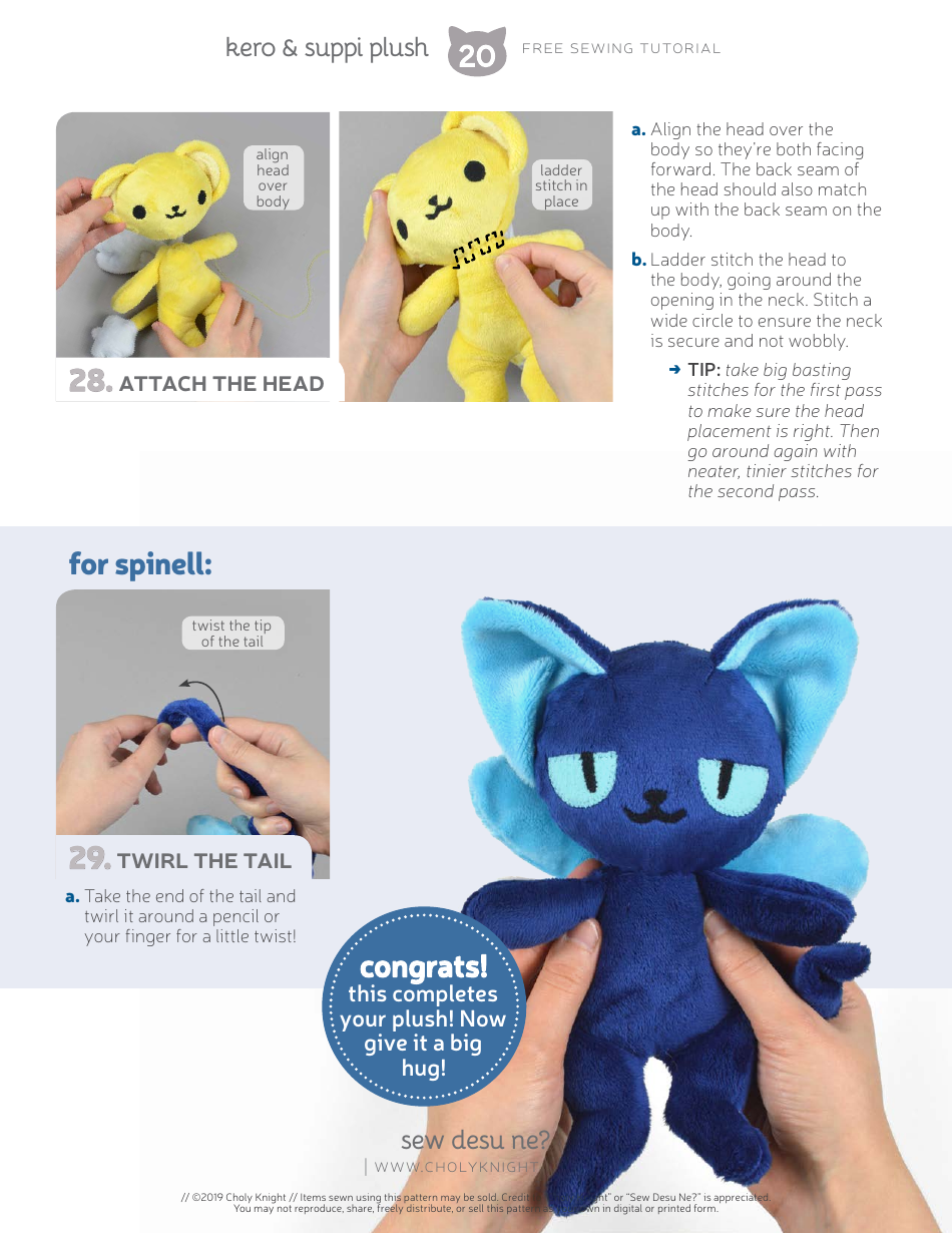 Keroberos  Spinel Sun Plush Toy Sewing Templates - Choly Knight, Page 20
