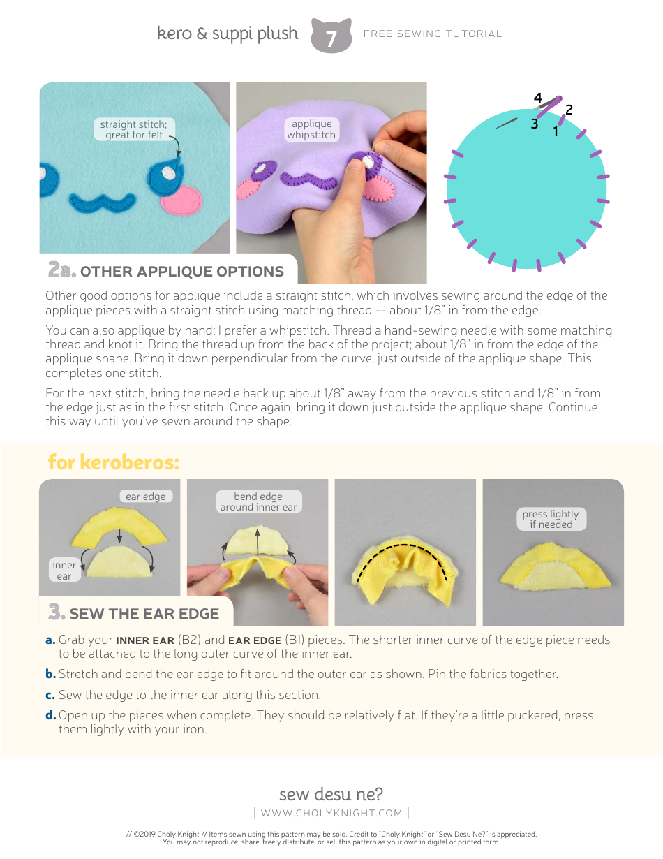 Keroberos  Spinel Sun Plush Toy Sewing Templates - Choly Knight, Page 7
