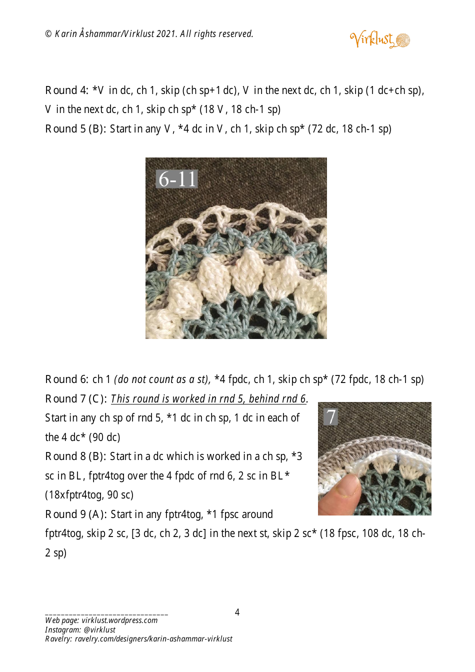 ICE Flower Mandala Crochet Pattern - Karin Ashammar / Virklust, Page 4