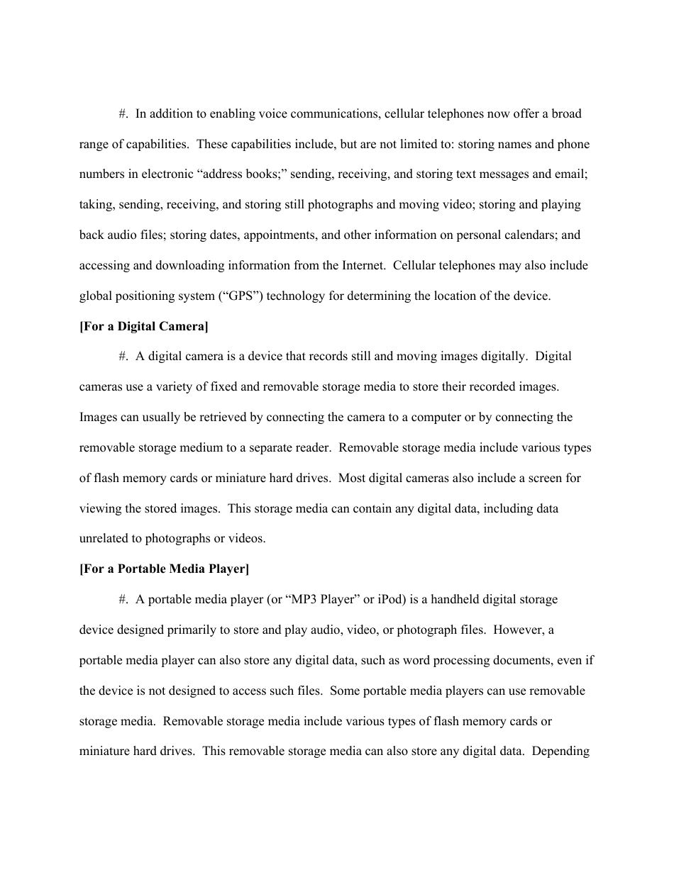 Cellphone (Mobile Device) Search Warrant Affidavit, Page 3