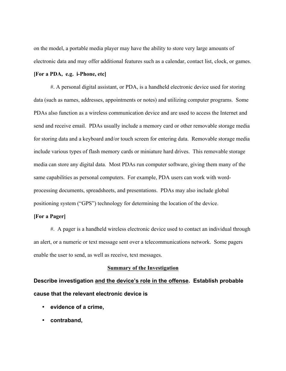 Cellphone (Mobile Device) Search Warrant Affidavit, Page 4