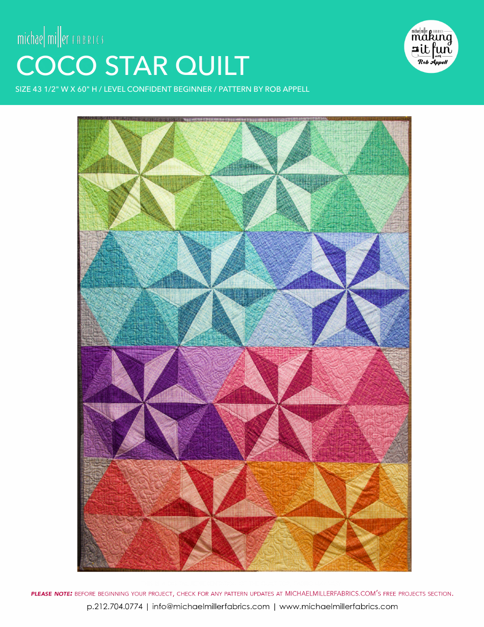 Coco Star Quilt Pattern - Preview Image