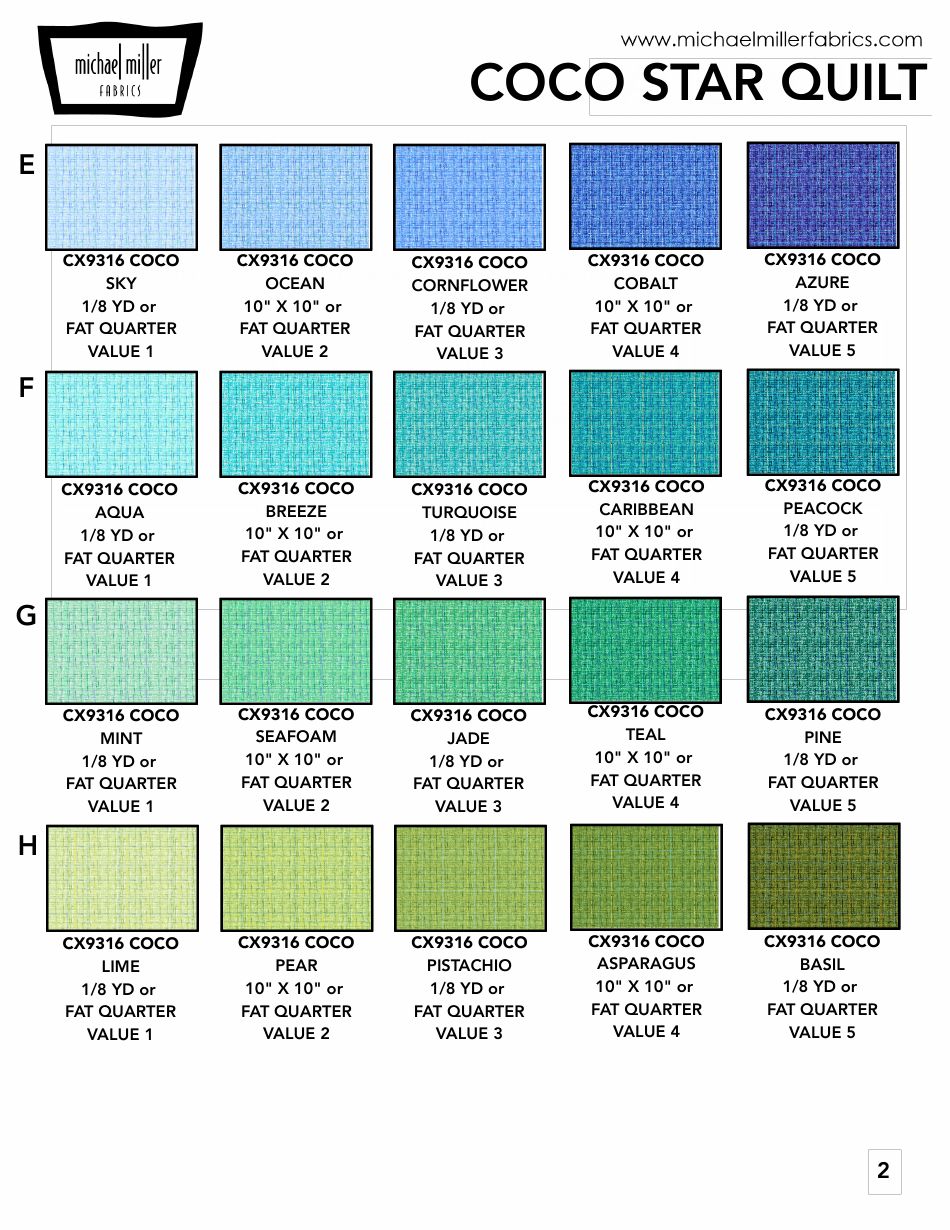 Coco Star Quilt Pattern, Page 3