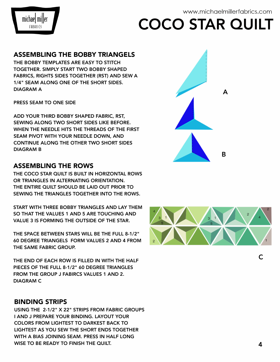 Coco Star Quilt Pattern, Page 5