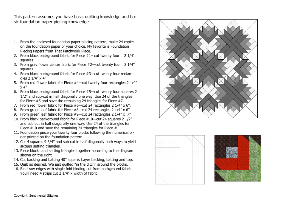 Tulip Bouquet Quilting Pattern, Page 2