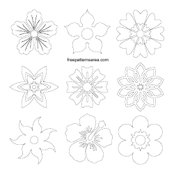 Document preview: Flower Outline Templates - Beautiful