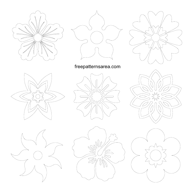 Flower Outline Templates - Beautiful