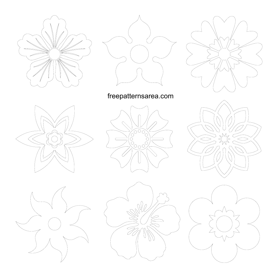 Flower Outline Templates - Beautiful, Page 1