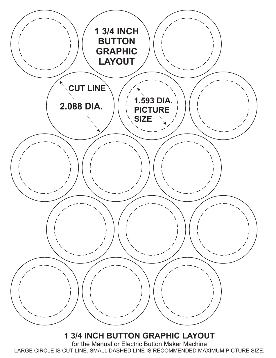 1 3 / 4 Inch Button Graphic Layout, Page 1