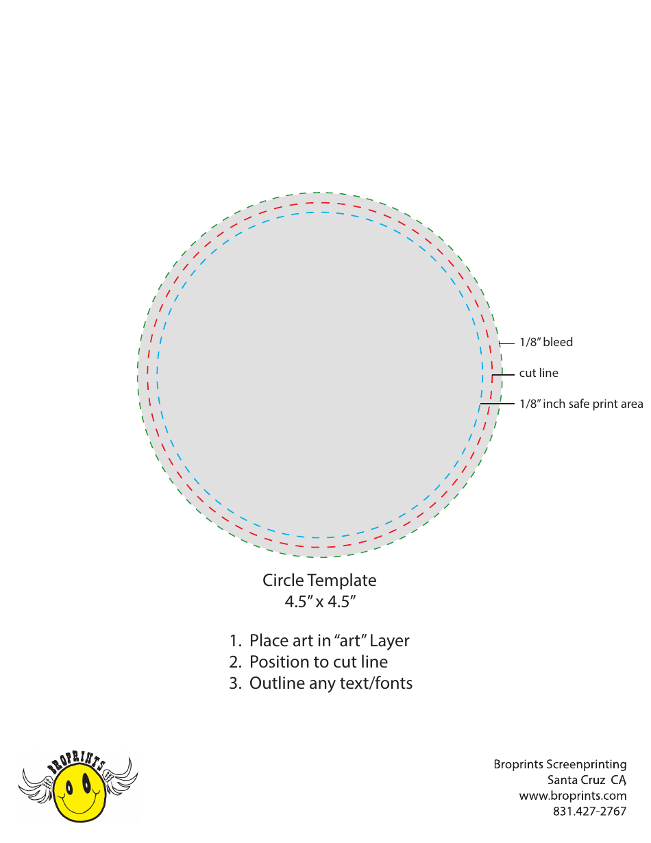 4.5 X 4.5 Circle Template, Page 1