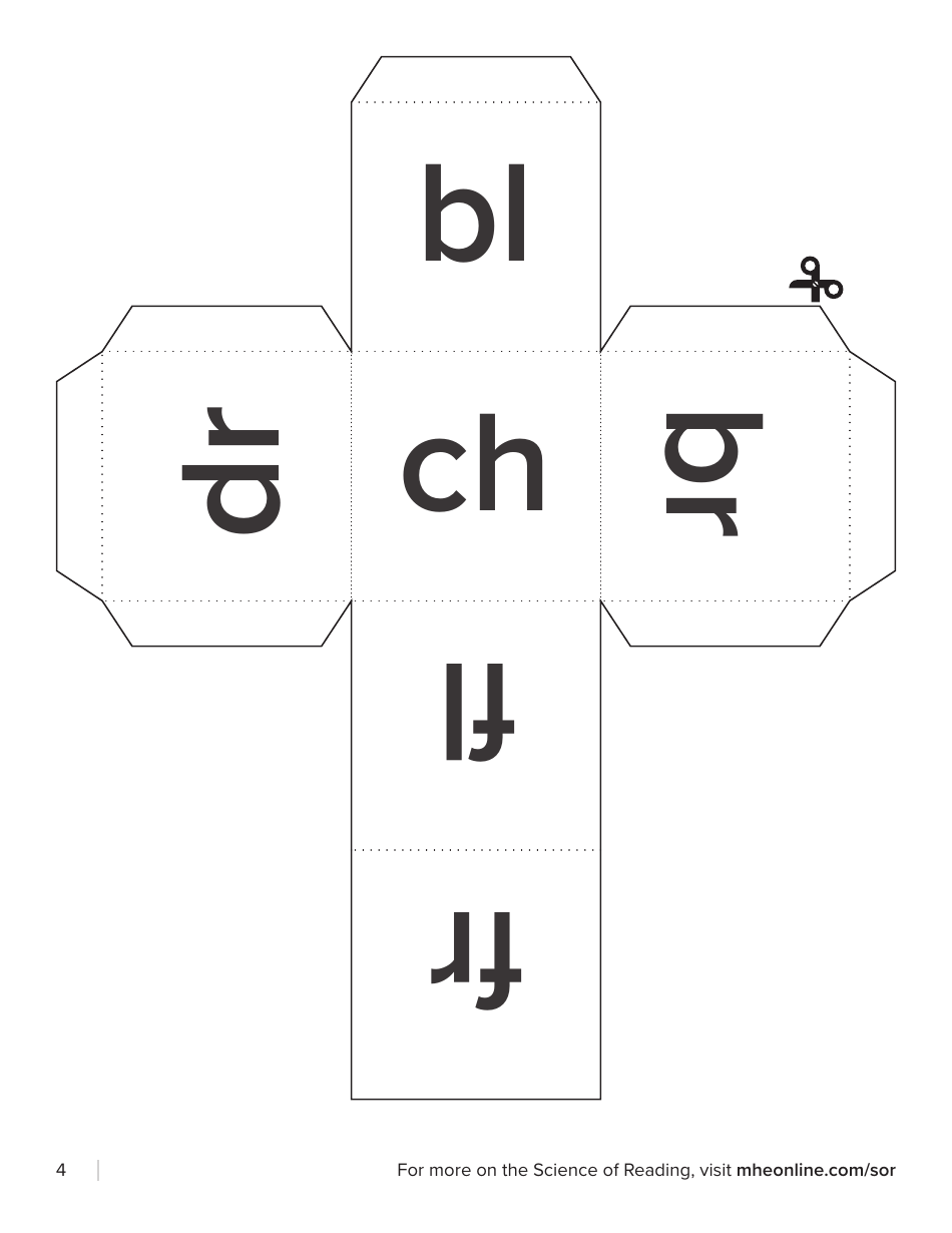 Printable Phonics Cube Templates, Page 4