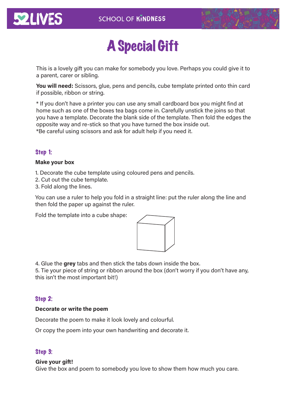 Special Gift Box Craft Template Preview