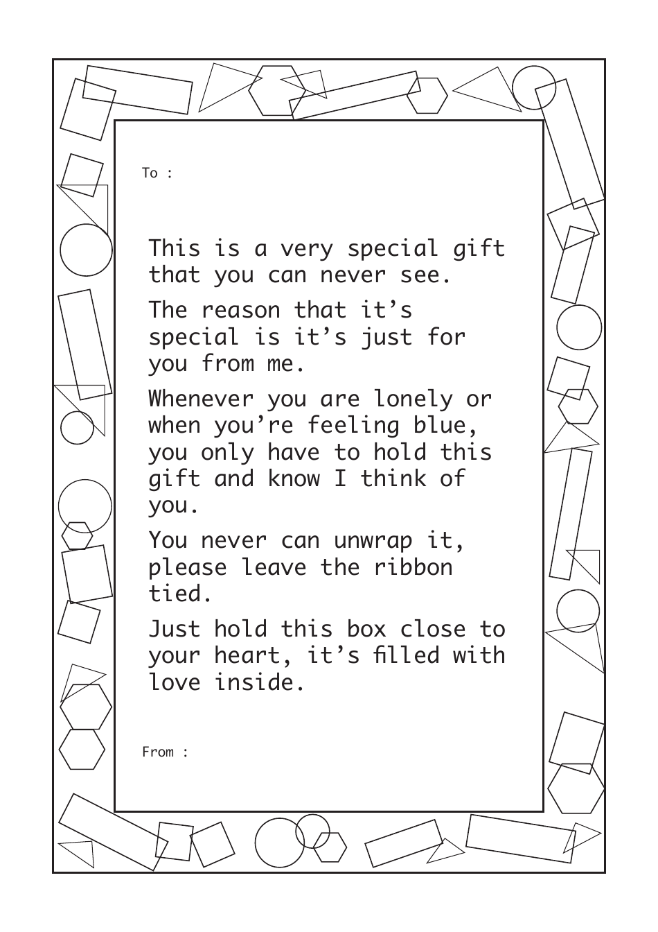 Special Gift Box Craft Template, Page 3