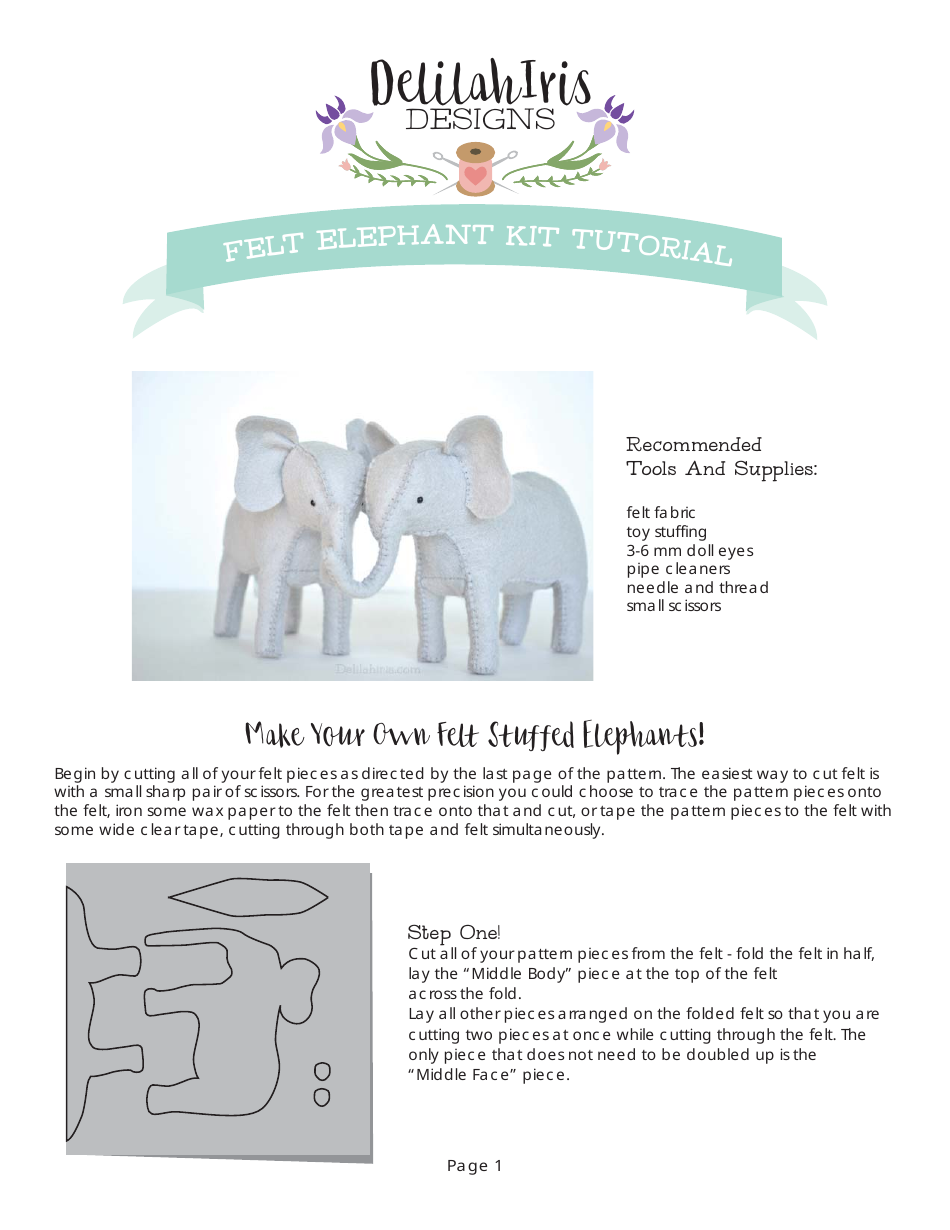 Felt Stuffed Elephant Tutorial - Step by Step DIY Instructions