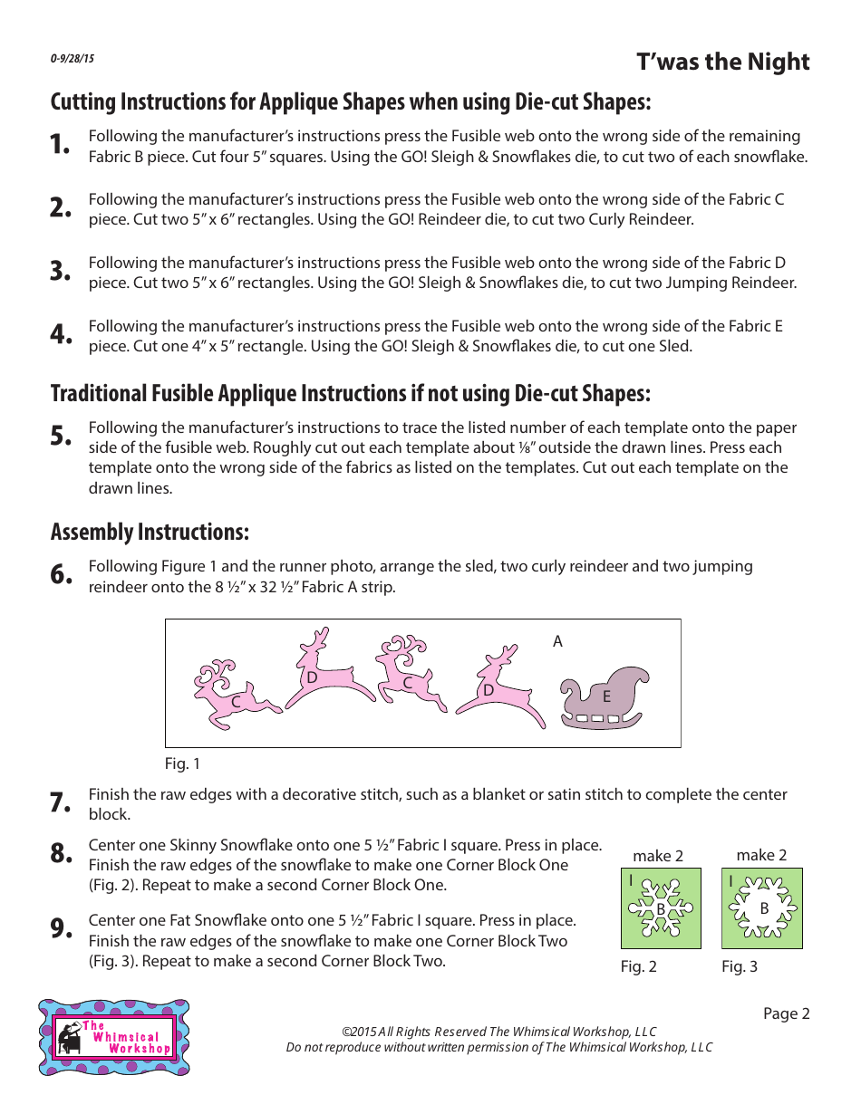Christmas Night Table Runner Pattern Templates - the Whimsical Workshop, Page 3