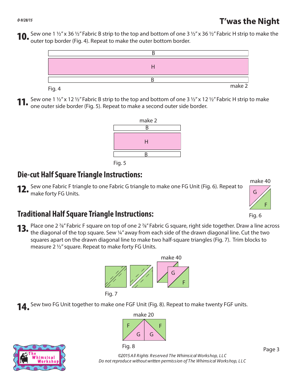 Christmas Night Table Runner Pattern Templates - the Whimsical Workshop, Page 4