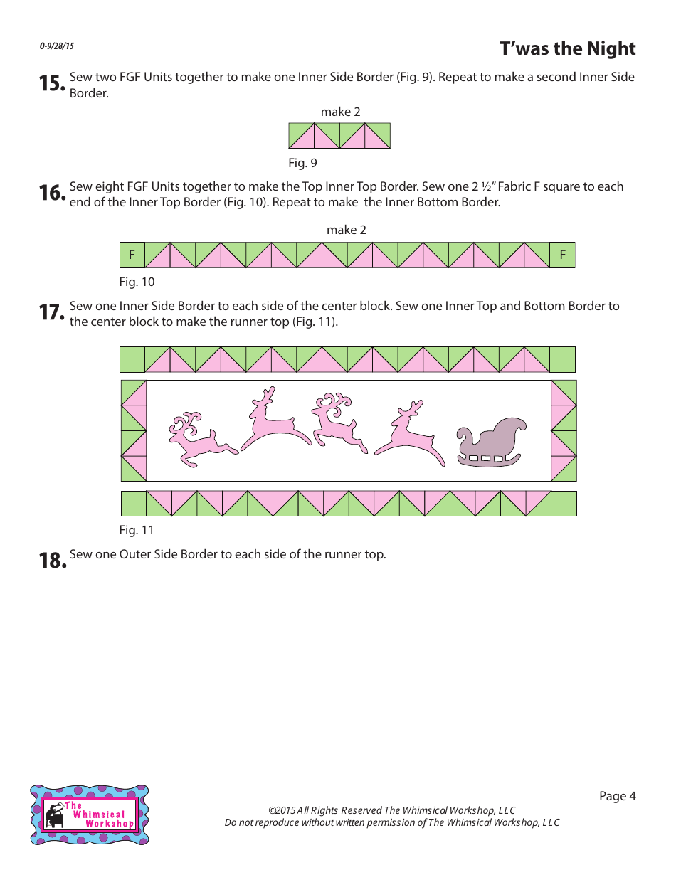 Christmas Night Table Runner Pattern Templates - the Whimsical Workshop, Page 5