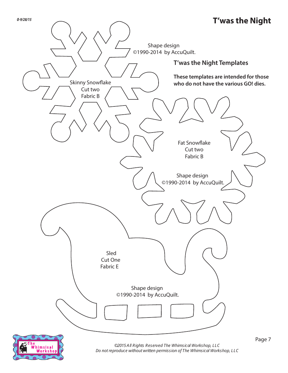 Christmas Night Table Runner Pattern Templates - the Whimsical Workshop, Page 8