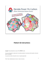 Document preview: Mandala Flower Pin Cushion Pattern Template