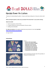 Mandala Flower Pin Cushion Pattern Template, Page 2