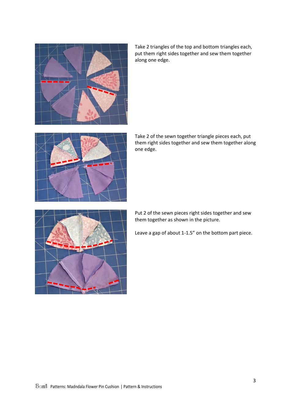 Mandala Flower Pin Cushion Pattern Template, Page 3