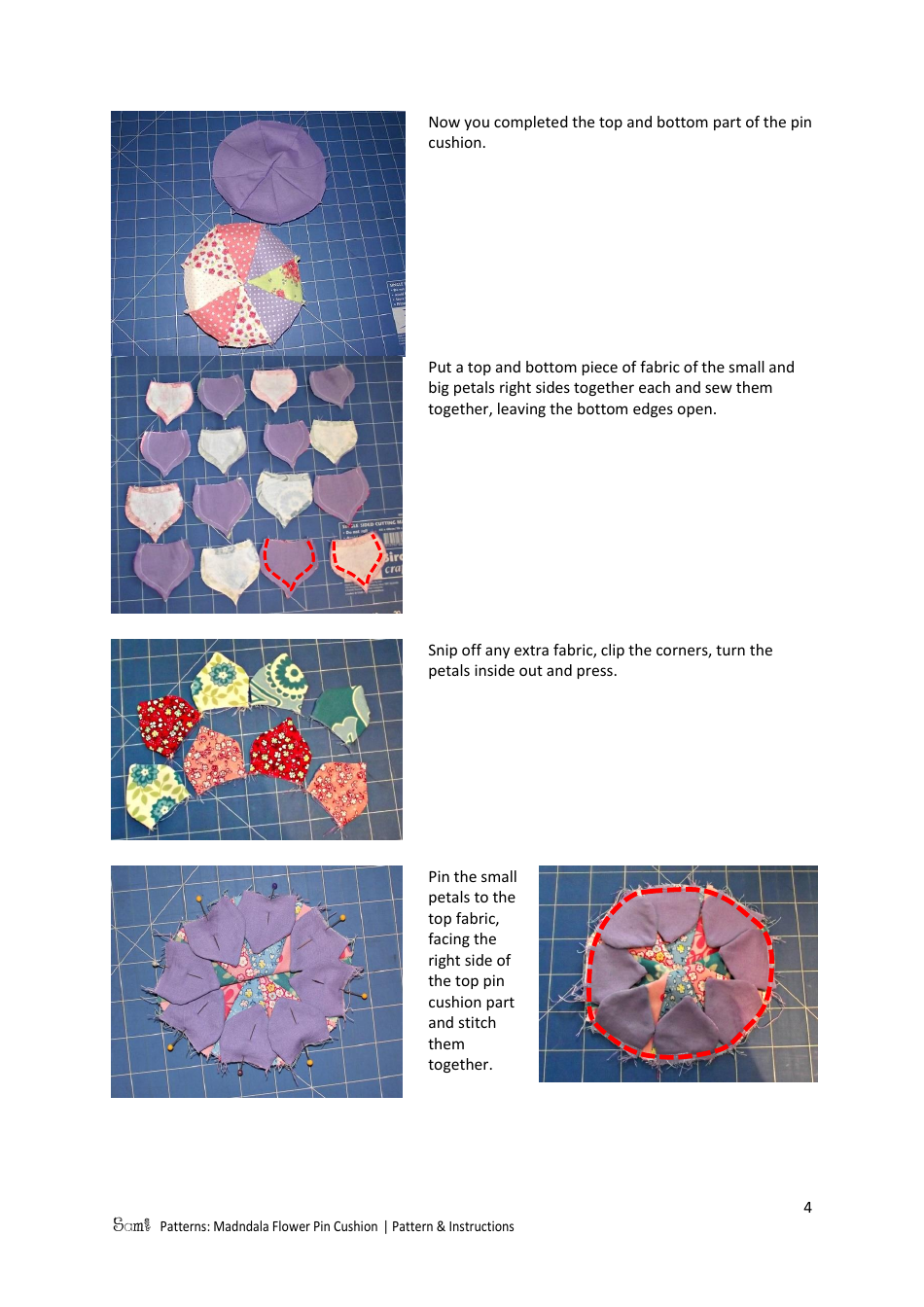 Mandala Flower Pin Cushion Pattern Template, Page 4