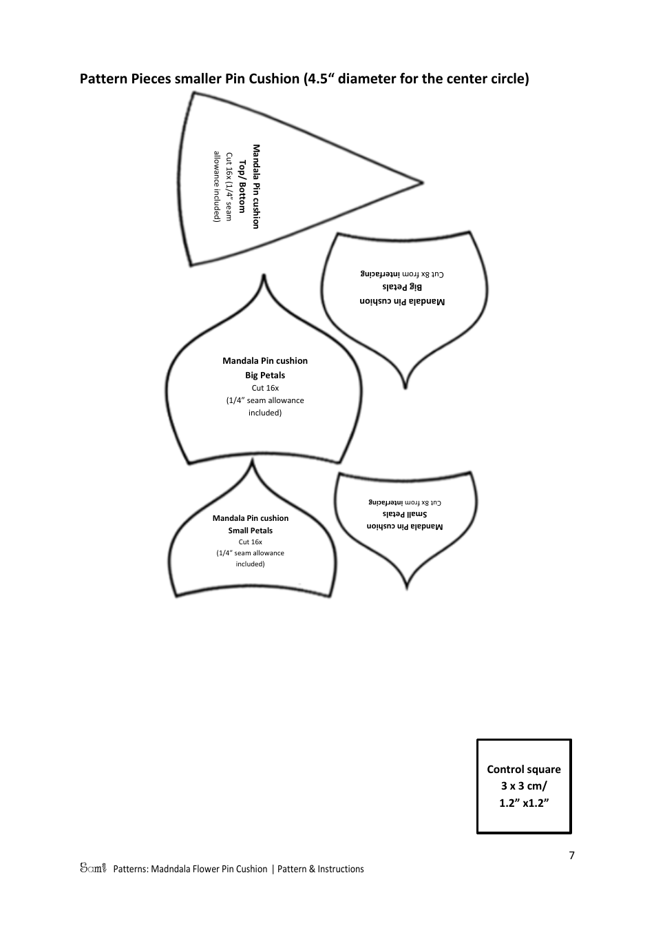 Mandala Flower Pin Cushion Pattern Template, Page 7