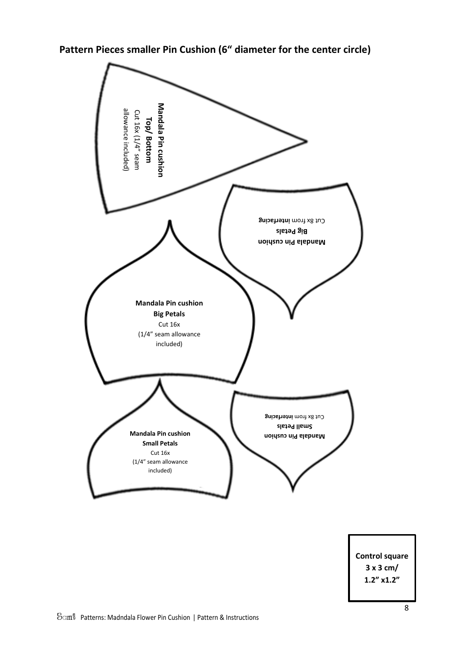 Mandala Flower Pin Cushion Pattern Template, Page 8