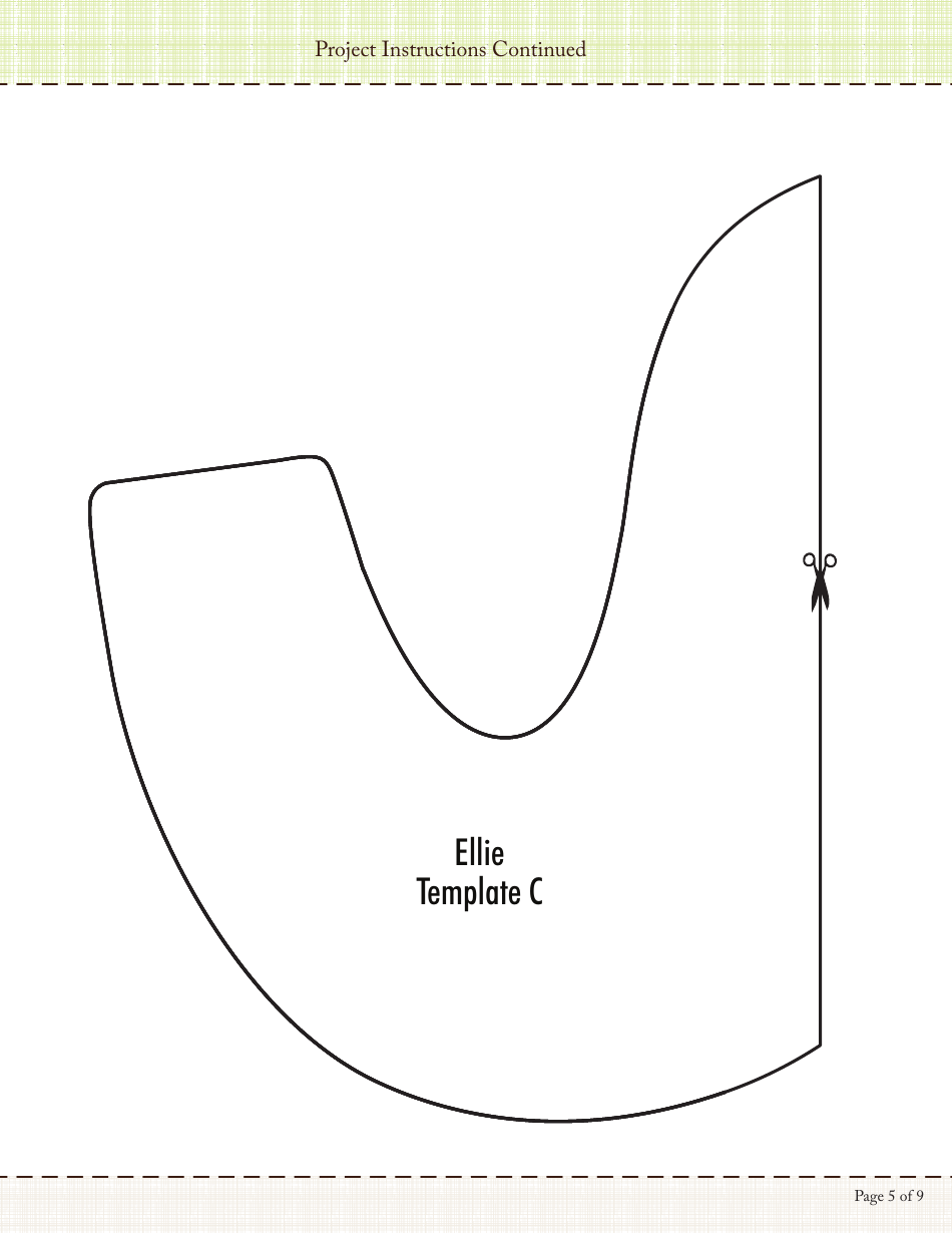 Stuffed Elephant Sewing Templates, Page 5