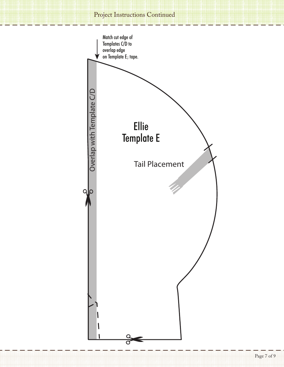 Stuffed Elephant Sewing Templates, Page 7