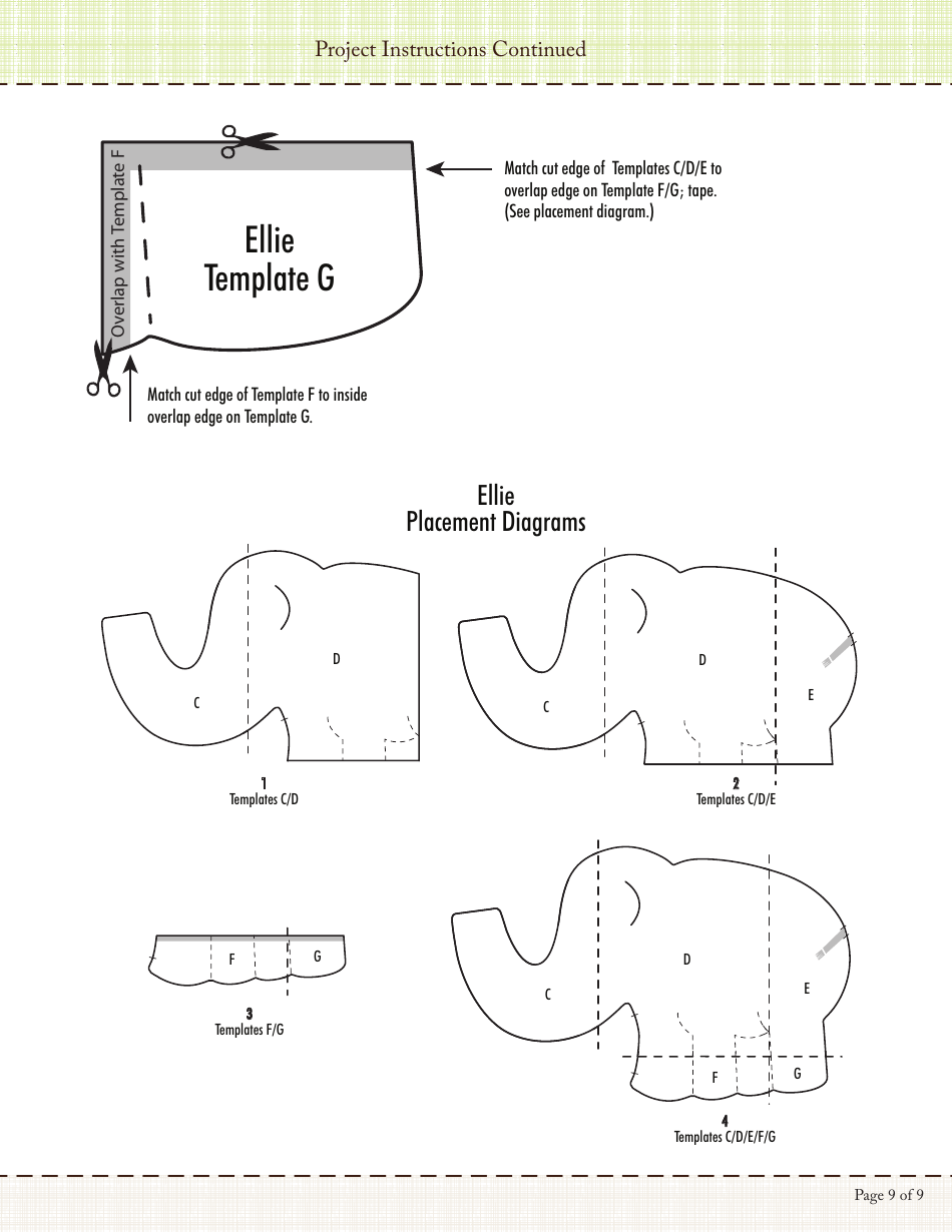 Stuffed Elephant Sewing Templates Download Printable PDF | Templateroller