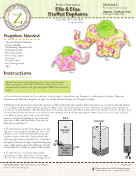 Document preview: Stuffed Elephant Sewing Templates