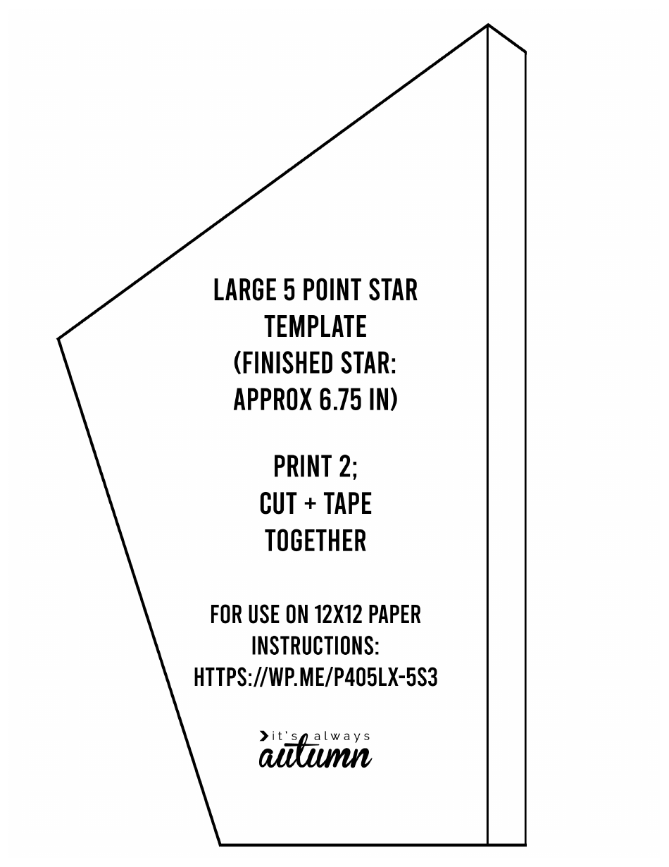 Large 5 Point Star Template, Page 1